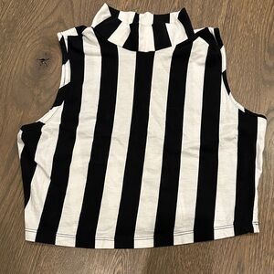 Grace Black and White Striped Crop Top